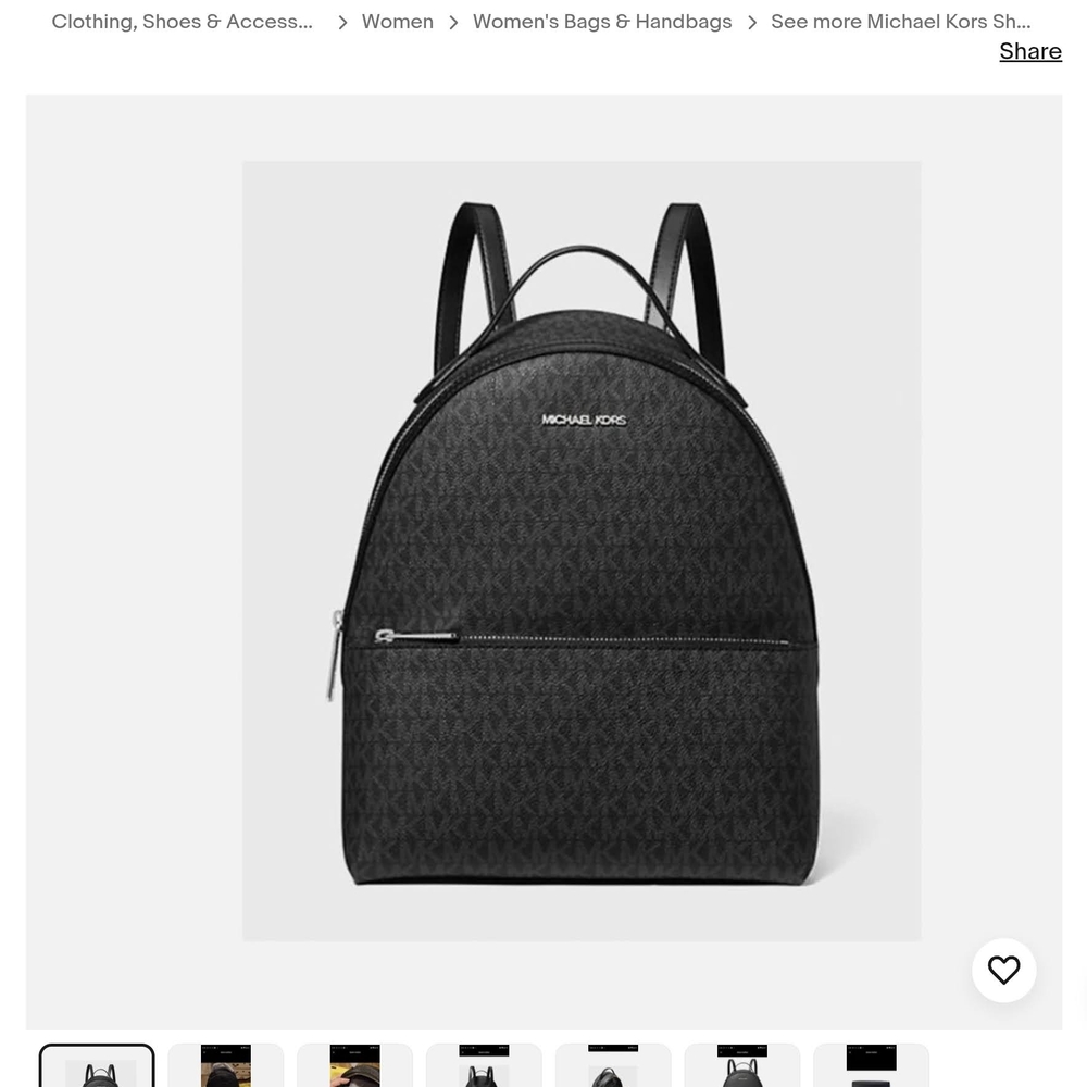 Michael Kors Charcoal Monogram Backpack